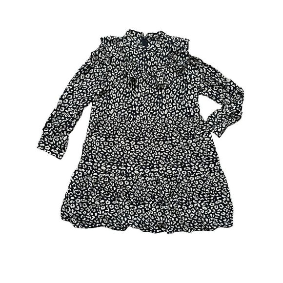 Zara Woman Premium Denim Collection Cheetah‎ Print Dress Size Medium Black/Beige - Picture 1 of 7